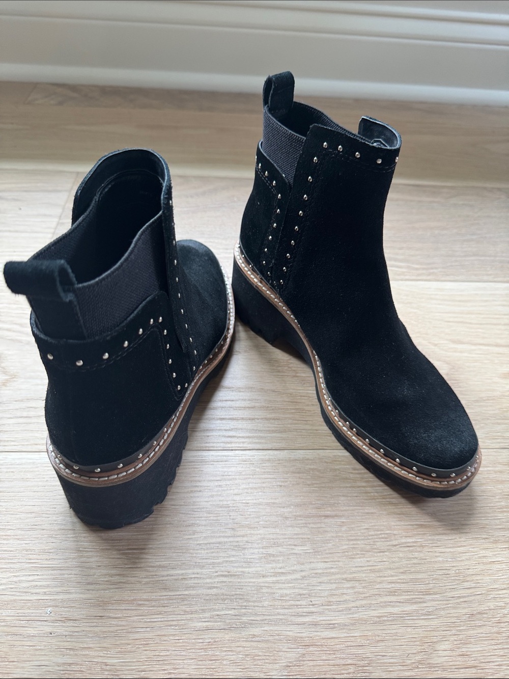 Dolce Vita Black Suede Studded Chelsea Boots - Women
